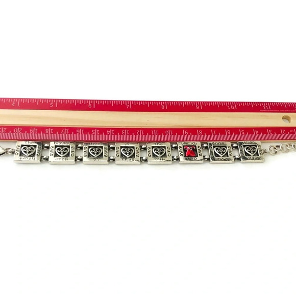 Brighton bracelet silver plated with red heart silver plated with engraving - Picture 5 of 9